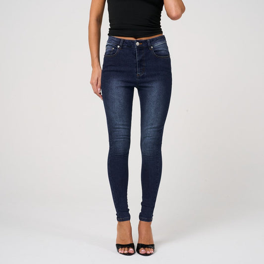 Womens Skinny Navy Blue Jeans