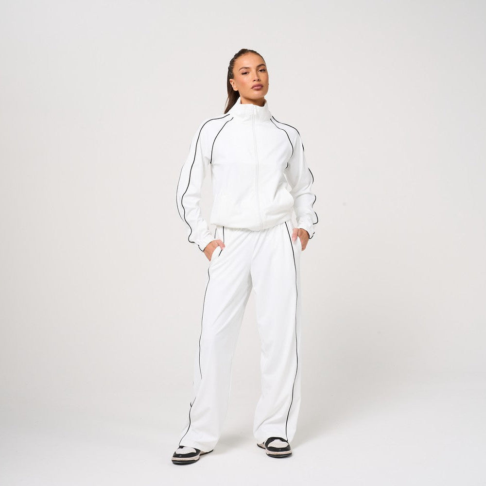 Womens White Track Pant