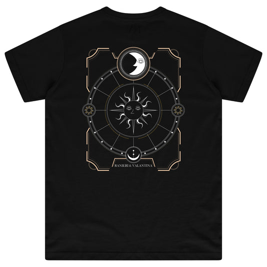 Black women’s T-shirt featuring a plain front with a classic round neckline, short sleeves, and an oversized relaxed fit.