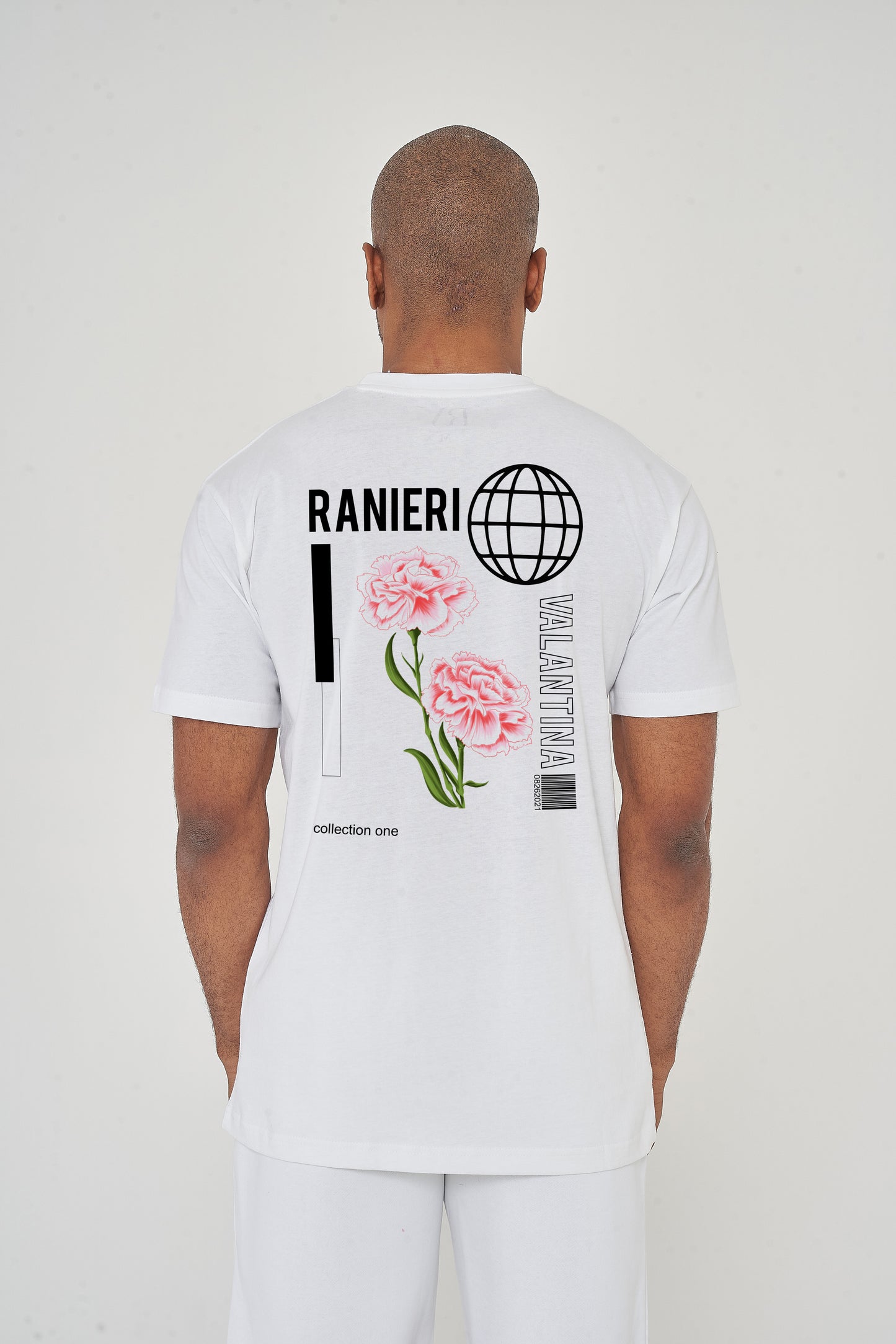 Pink Rose World Oversized T-Shirt - White