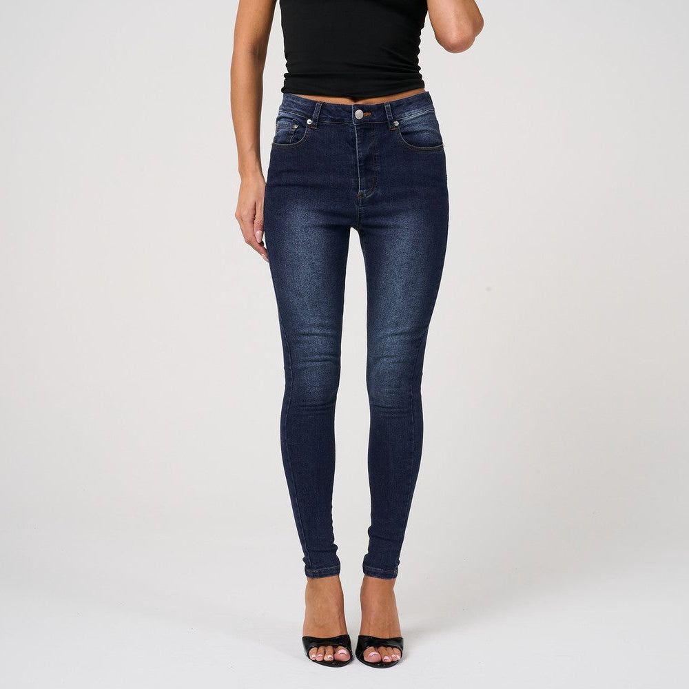 Womens Skinny Navy Blue Jeans