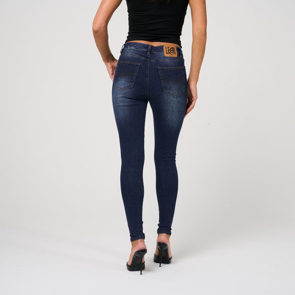 Womens Skinny Navy Blue Jeans
