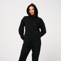 Womens Faux Fur Black Hoodie