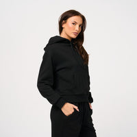 Womens Faux Fur Black Hoodie