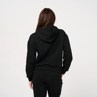 Womens Faux Fur Black Hoodie