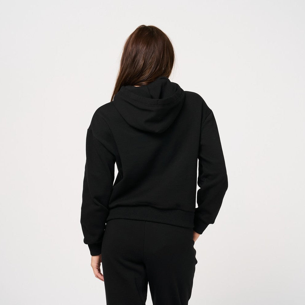 Womens Faux Fur Black Hoodie