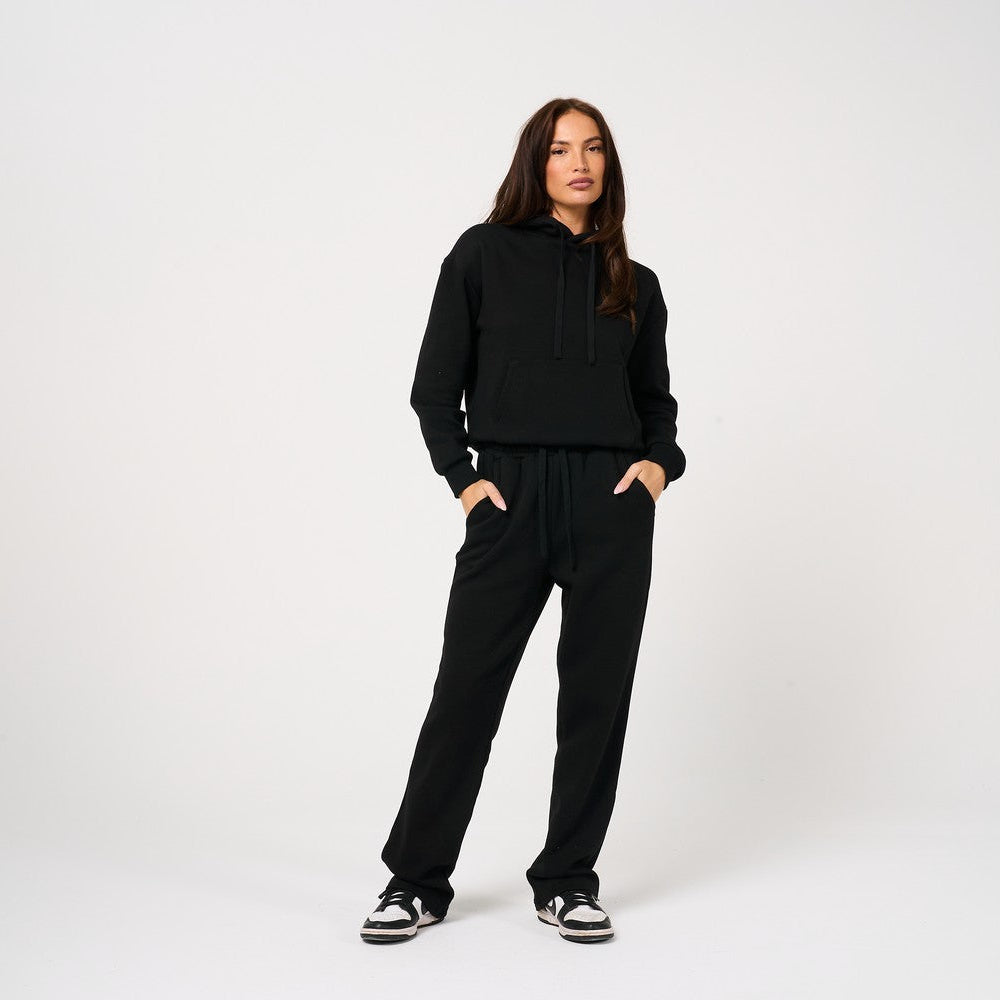 Womens Faux Fur Black Hoodie