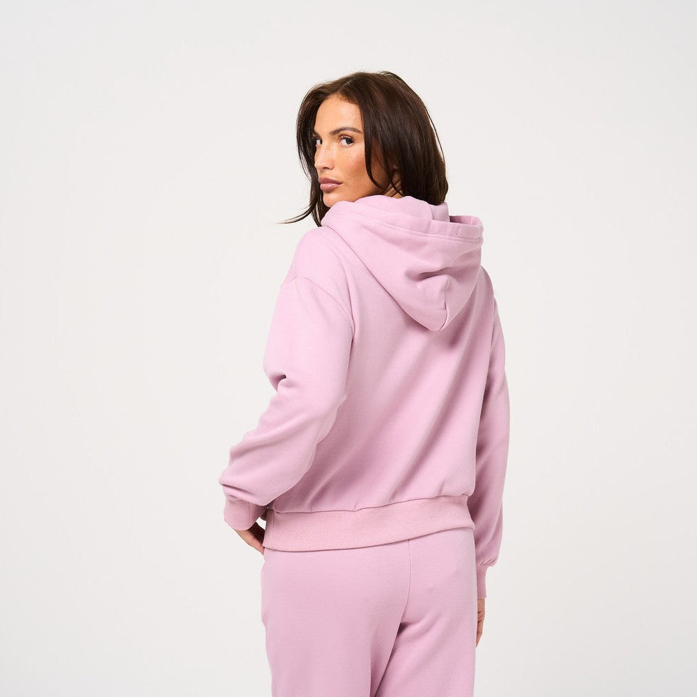 Womens Faux Fur Pink Hoodie