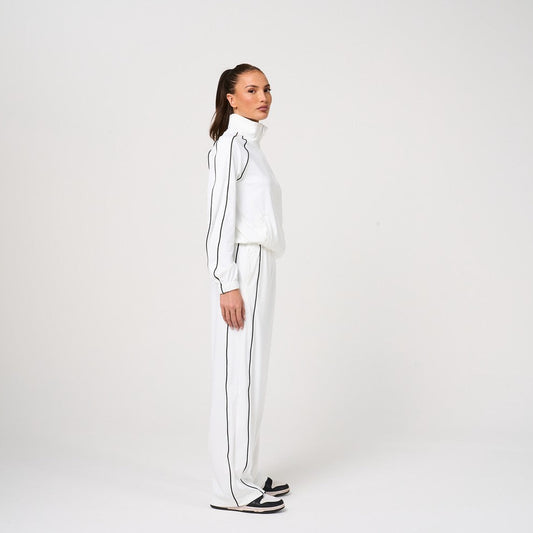 Womens White Track Pant