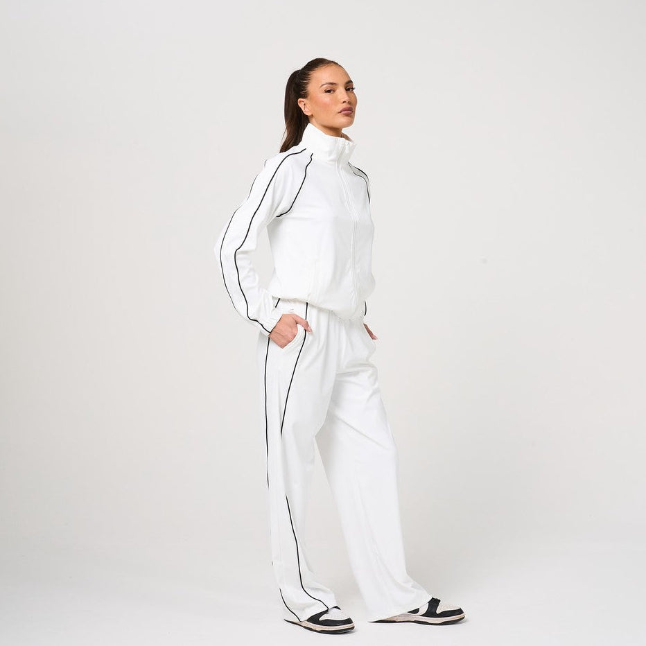 Womens White Track Pant