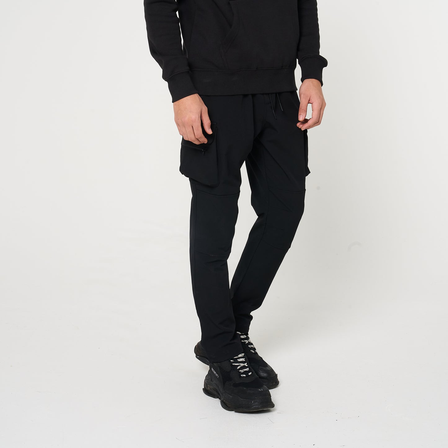 Black Utility Cargo Trousers