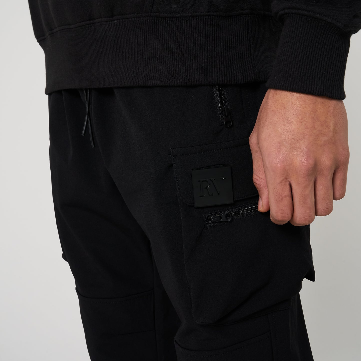 Black Utility Cargo Trousers