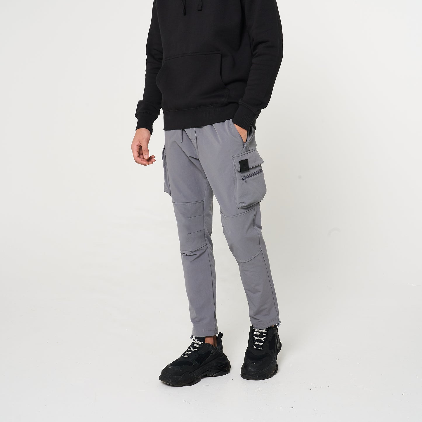 Grey Utility Cargo Trousers