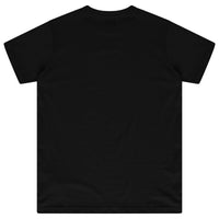 Back flat lay of men's black Yellow Butterfly Oversized T-shirt – oversized fit.