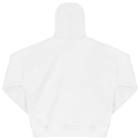 Back view of men's white oversized hoodie from 365 Collection, flat display.