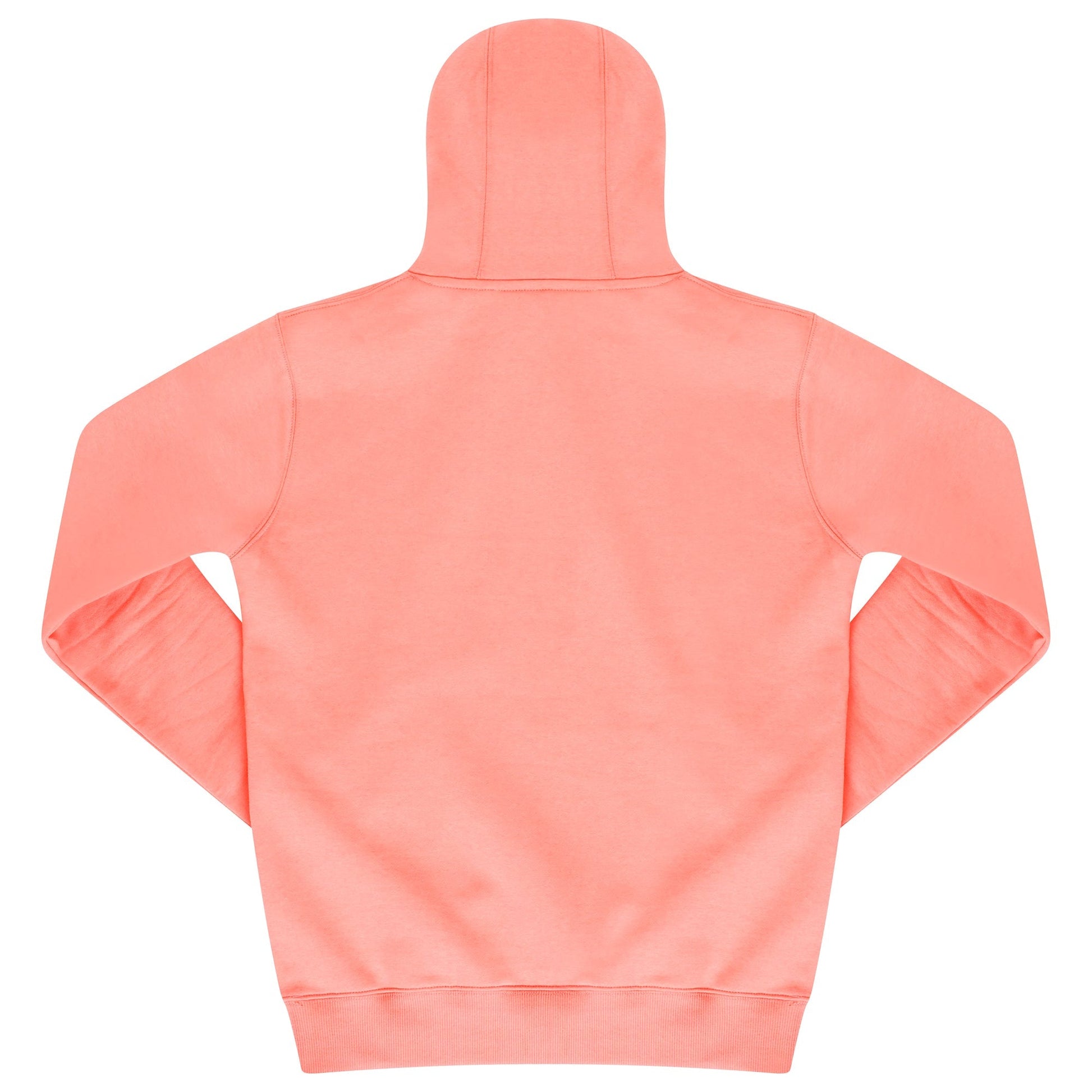 Back flat lay of men’s coral 365 Regular Hoodie – regular fit, 365 Collection.