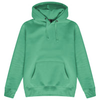 Front flat lay of men’s green regular fit hoodie with drawstring hood - 365 Collection.