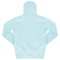 365 Regular Hoodie back view – turquoise men’s hoodie with relaxed fit and ribbed hem.