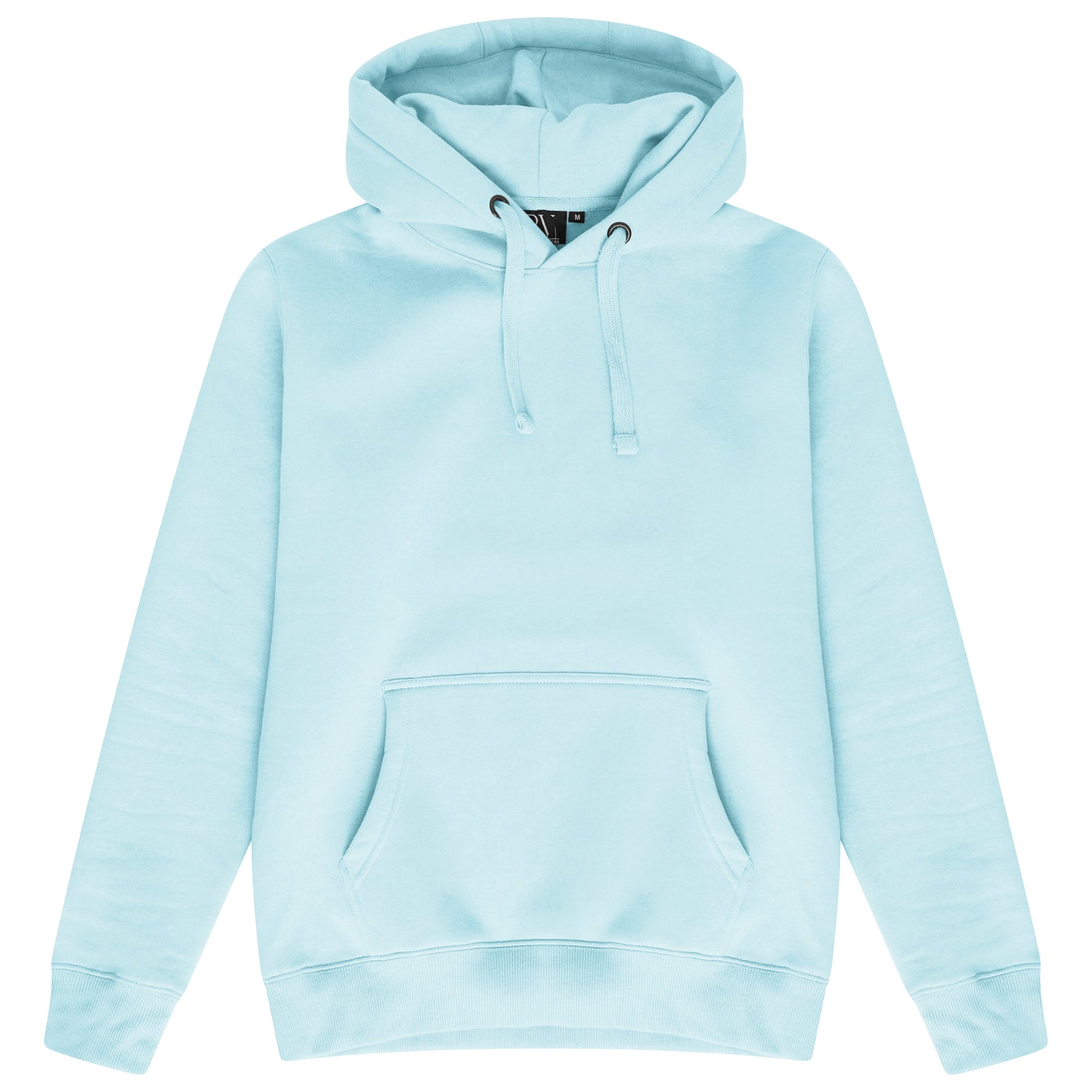Men’s turquoise hoodie front view – 365 Regular Hoodie with drawstring hood and kangaroo pocket.