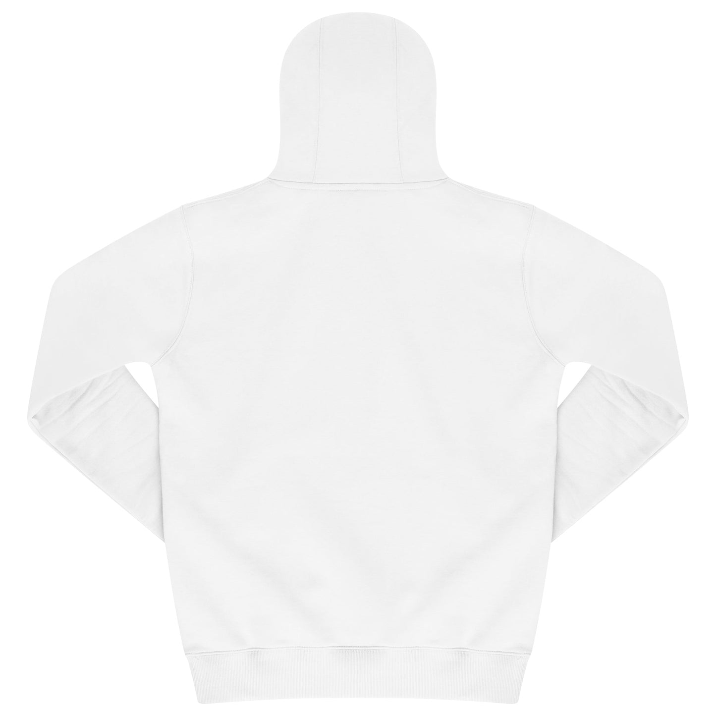 Back flat lay of men’s white regular-fit hoodie – 365 Collection.