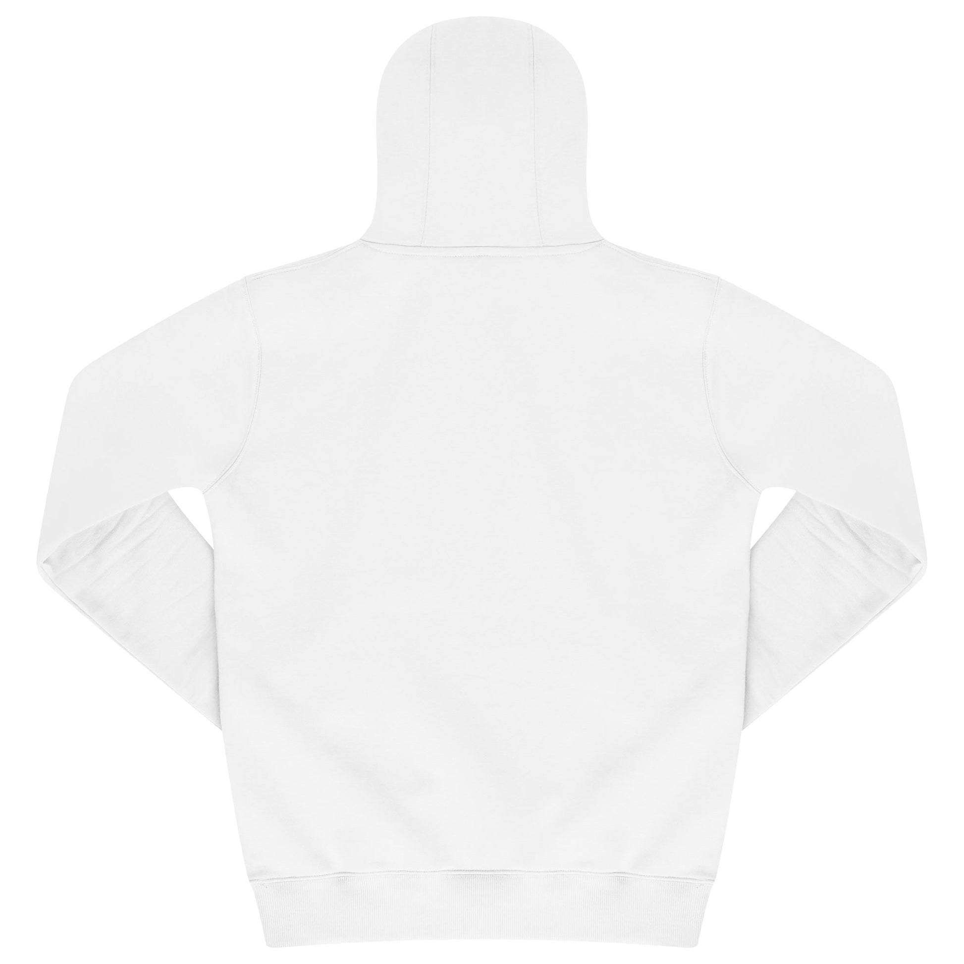 Back flat lay of men’s white regular-fit hoodie – 365 Collection.