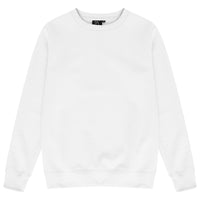Front flat lay of men’s white oversized sweatshirt – 365 Collection.
