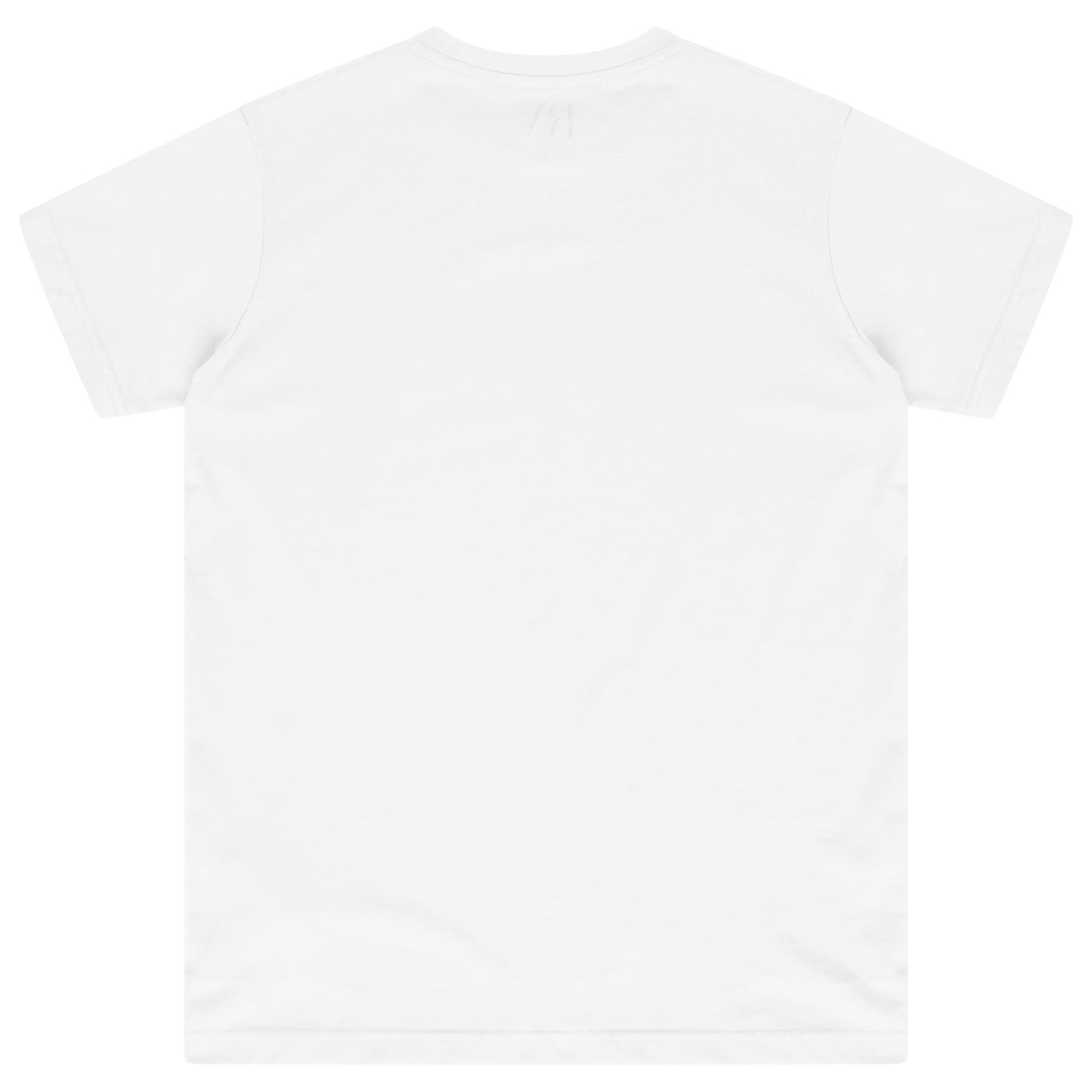 Back view of men’s white regular-fit T-shirt - 365 Collection flat lay.