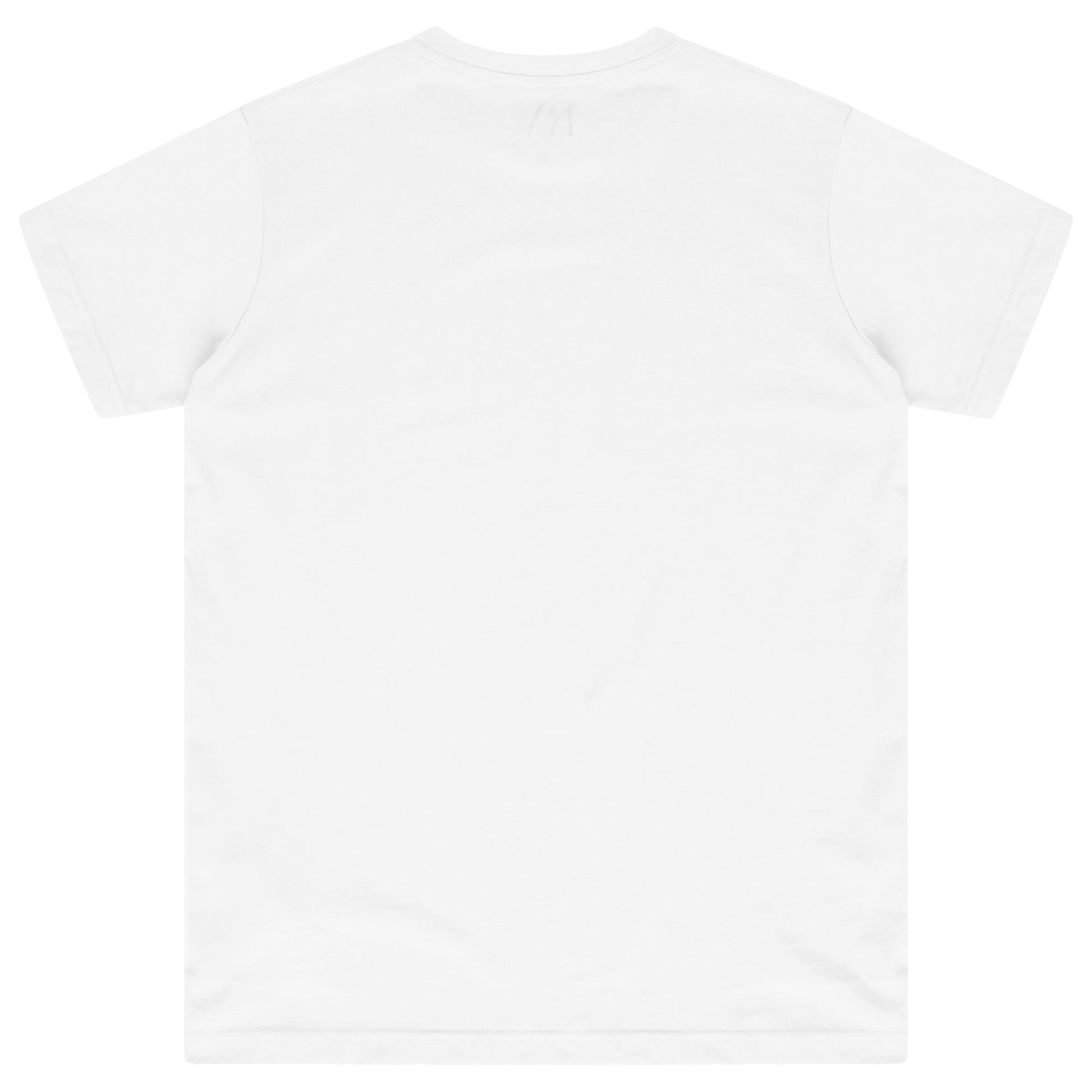 Back view of men’s white regular-fit T-shirt - 365 Collection flat lay.