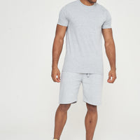 Side pose of model in 365 Shorts grey - lightweight cotton shorts for men’s daily wear.