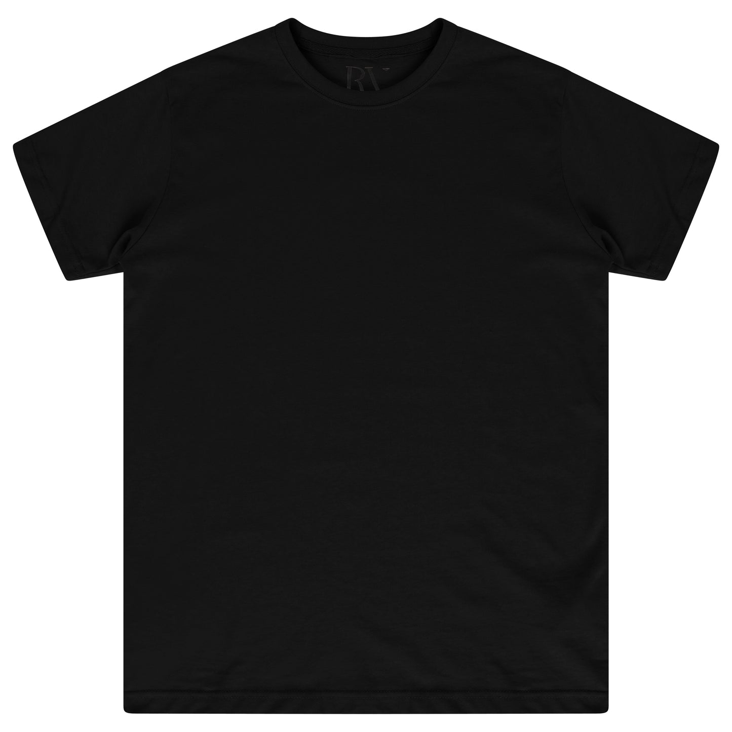 Front flat lay of men’s black Apollo 11 Oversized T-shirt – oversized fit.