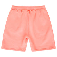 Back view of women’s coral shorts showing relaxed fit and simple design.