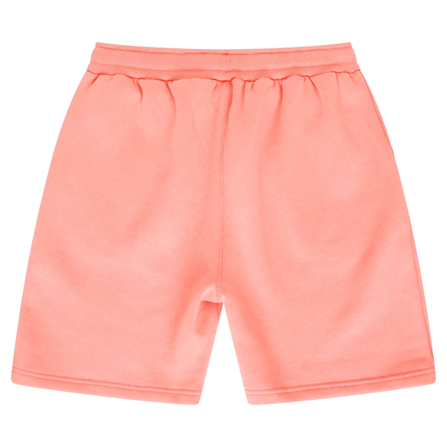 Back view of women’s coral shorts showing relaxed fit and simple design.