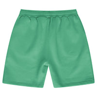 Back view of men’s green shorts showing relaxed fit and simple design.