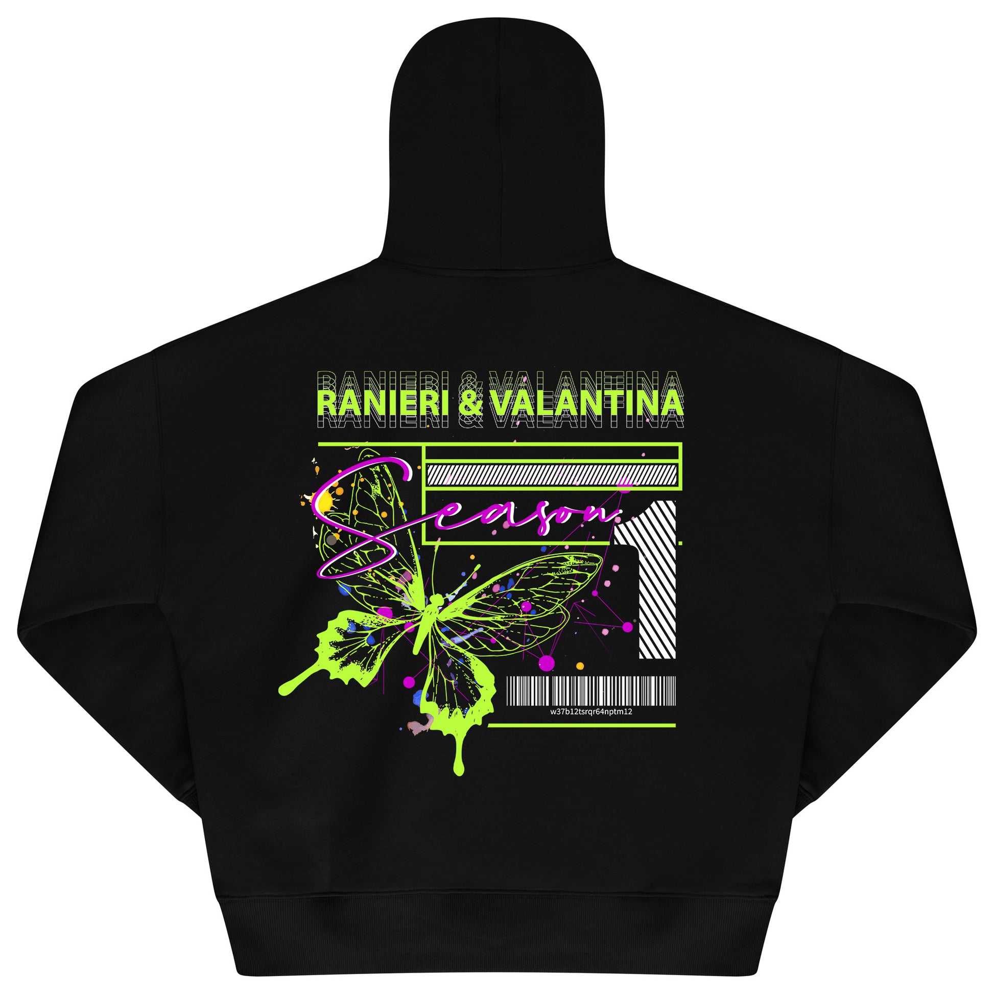 Green oversized hoodie for women with bold butterfly Season One graphic on the back.