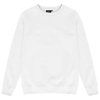 Plain white Japanese Waters sweatshirt with round neckline and ribbed trims.