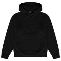 Black hoodie featuring a bold, detailed Medusa graphic printed across the back, showing long sleeves and an oversized fit.