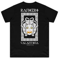 Black oversized women’s T-shirt featuring a clean front with a classic round neckline and short sleeves.