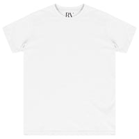 White oversized T-shirt showcasing a bold Medusa graphic printed prominently on the back, highlighting the relaxed silhouette and premium cotton fabric.