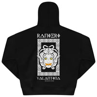 Back flat lay of men’s black Medusa Season One Oversized Hoodie featuring bold Medusa graphic – oversized fit.