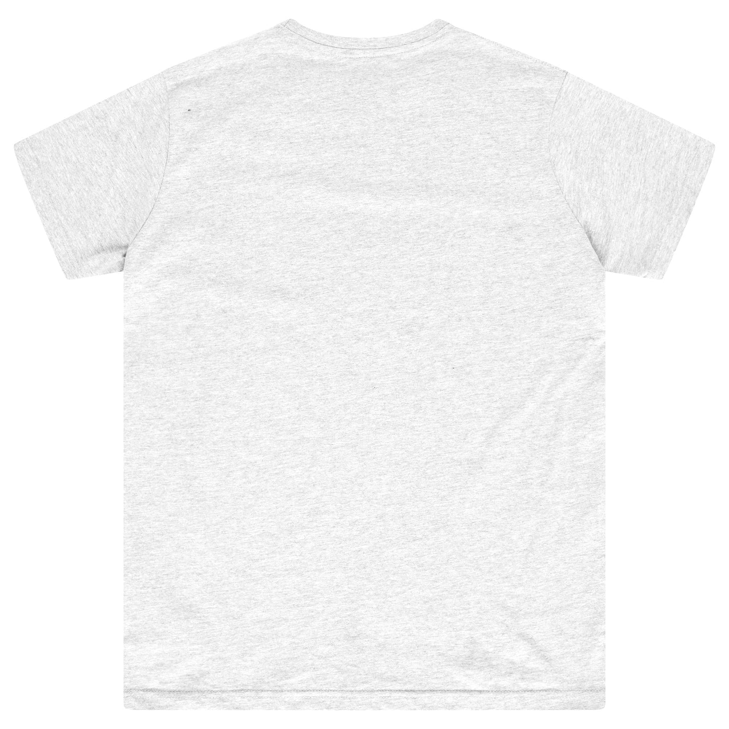 Back view of a grey oversized t-shirt displaying a relaxed cotton fit. 