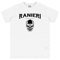 White oversized Ride or Die T-Shirt featuring bold black “Ride or Die” front print and a round neckline.