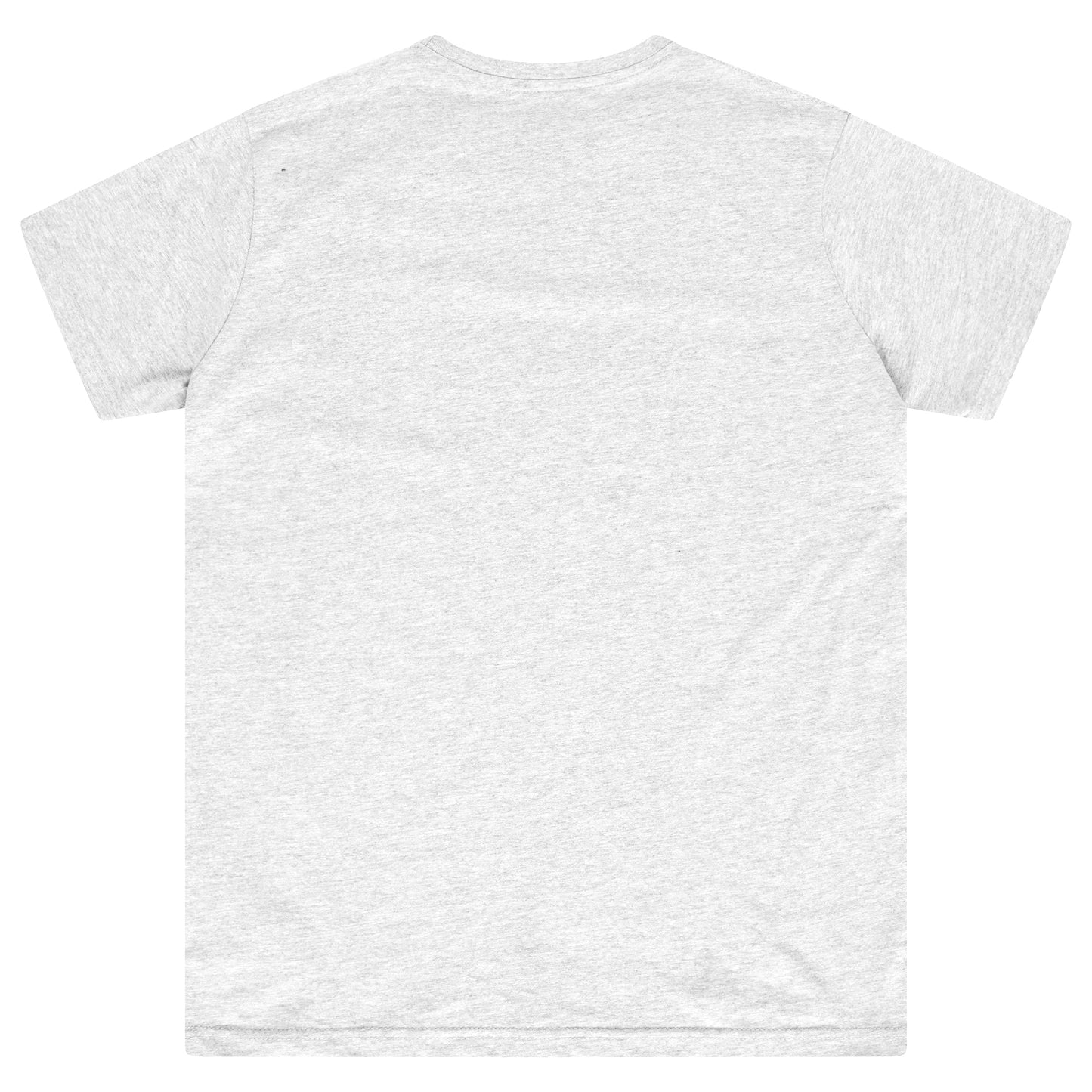 Back view of grey oversized T-shirt showing plain design and relaxed fit.