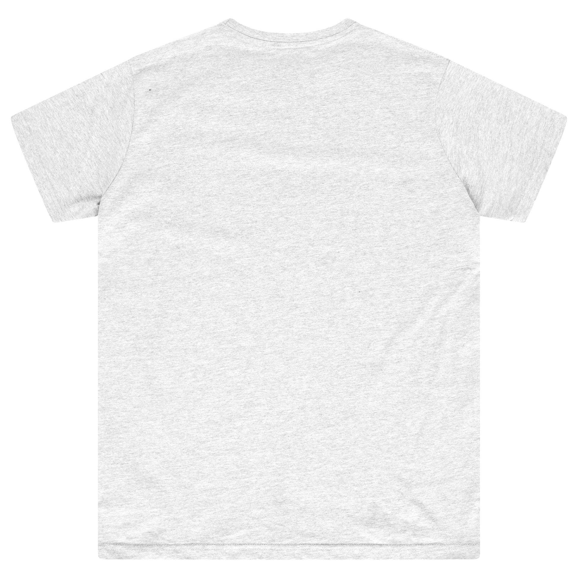 Back view of grey oversized T-shirt showing plain design and relaxed fit.