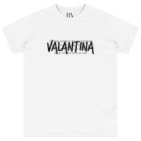 White oversized T-shirt featuring bold black “STRONG WOMAN” print on the chest, a round neckline, and short sleeves.