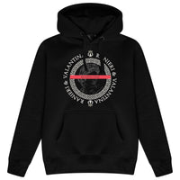 Front flat lay of men’s black Unseen Season One Oversized Hoodie with bold front graphic and drawstring hood – oversized fit.